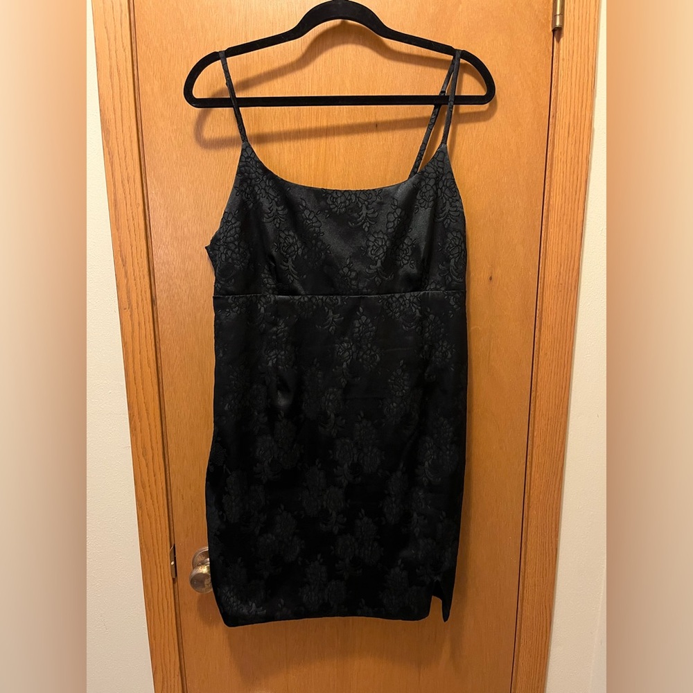Wild Fable Black Floral Mini Dress Spaghetti Straps Size XL
